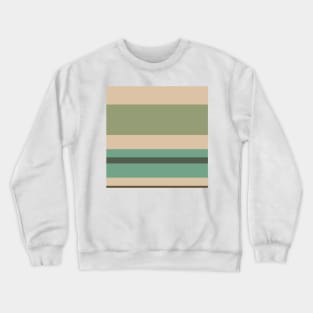 An exceptional melt of Soldier Green, Dark Vanilla, Artichoke, Greyish Teal and Gunmetal stripes. Crewneck Sweatshirt